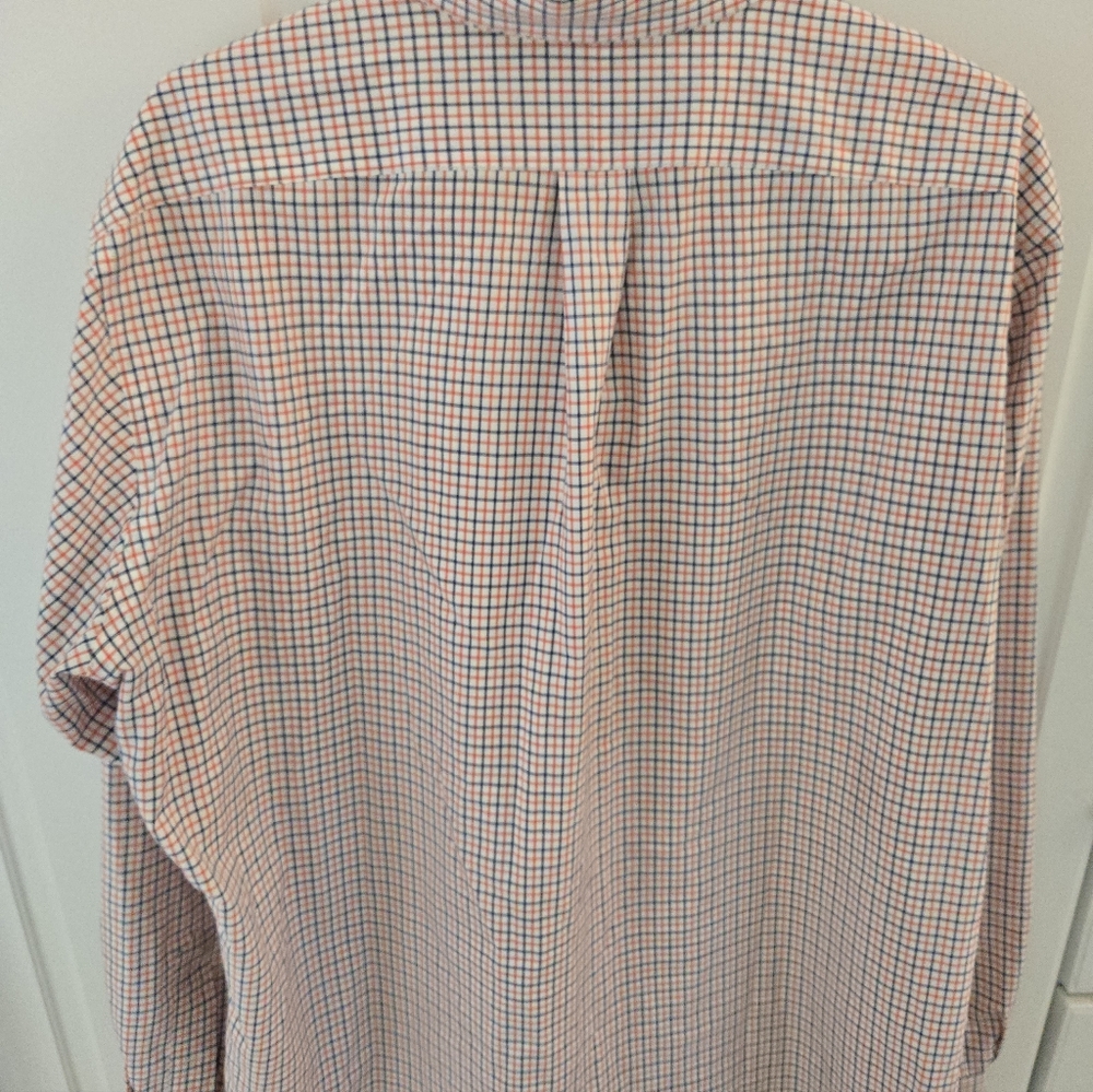 Ralph Lauren Men's Blue & Orange Micro-Check Button-Down Shirt Size XL - Picture 4 of 5